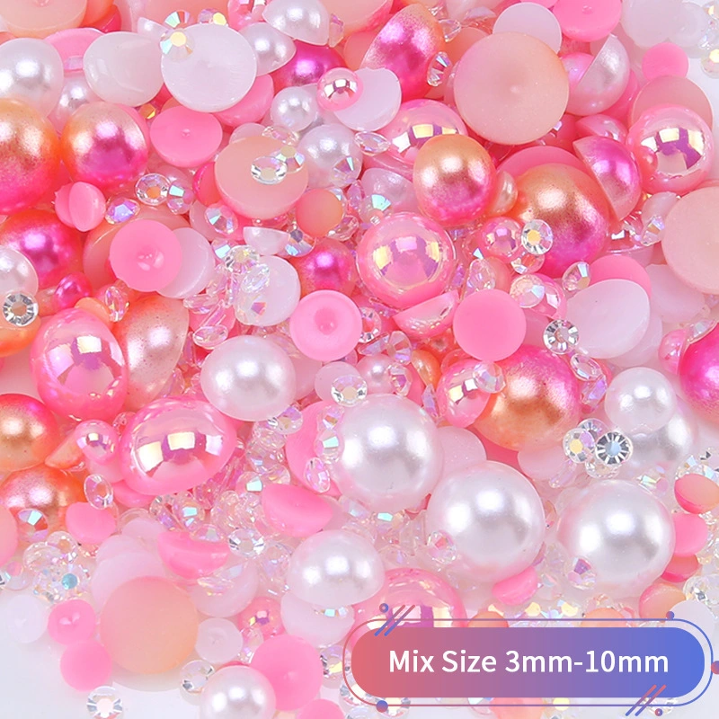 Wholesale/Supplier ABS Semi-Round Pearl Resin Drill Clothing DIY Decorative Accessories Pearls