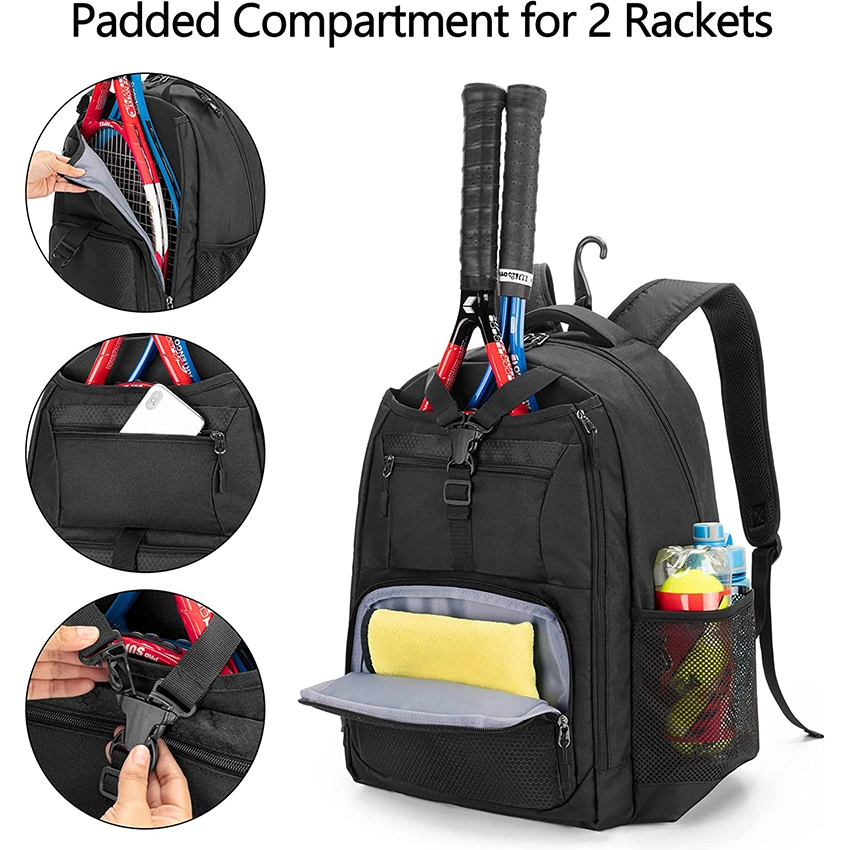 Tennis Bag for Men/Women to Hold 2 Rackets, Tennis Backpack with Separate Shoe Space for Tennis Sports Bag