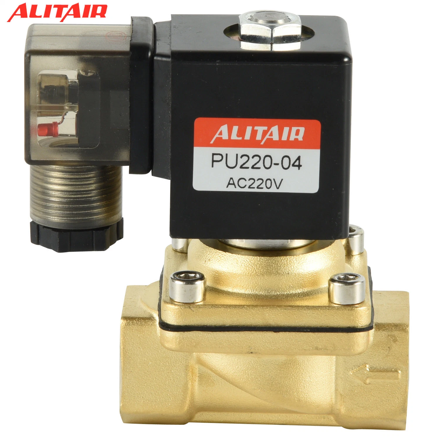 AC220V Electromagnetic Valve PU220-04 Brass Direct Action Electromagnetic Water Solenoid Valves