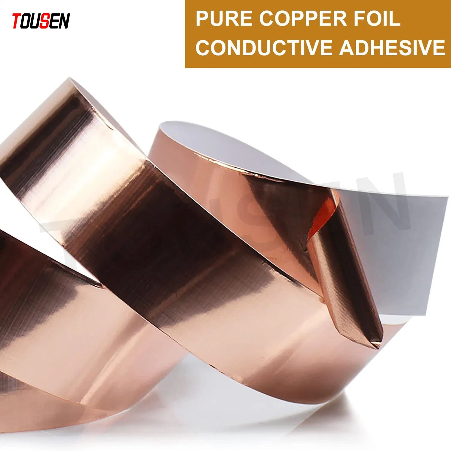 Fita de cobre Tousen fita de cobre rolo de fita de cobre Atacado Fabricante Corte de solda com adesivo condutor para radiador