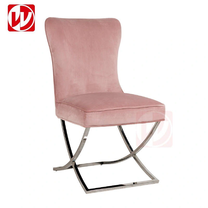 America Wholesale/Supplier Hot Sale Tufted Home Furniture Living Room Chair Gold Stainless Steel Legs Dining Chair