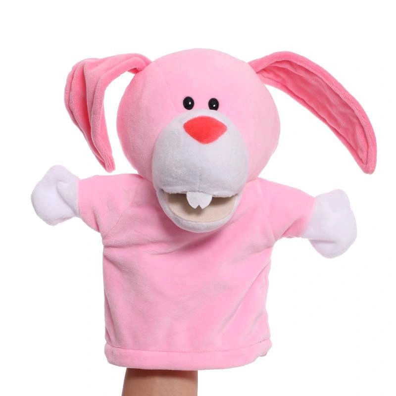 Wholesale Forest peluche animal peluche main poupée de chiot avec Bouche de travail pour enfant jouet