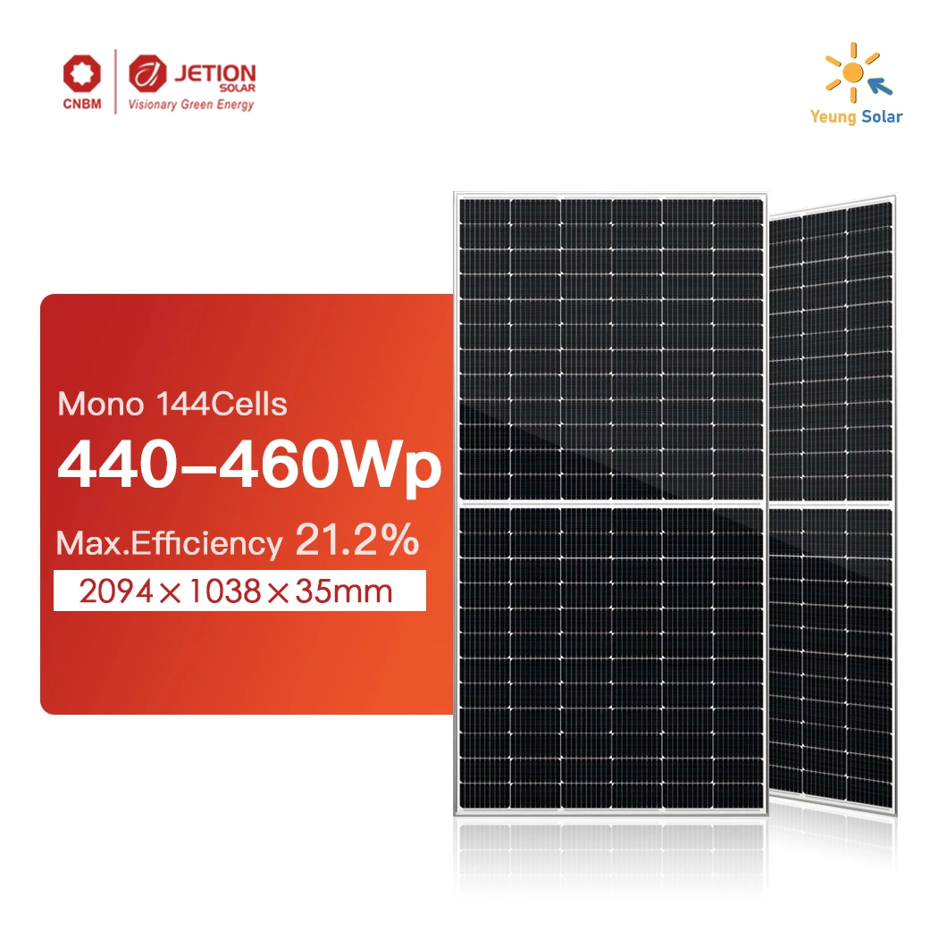 Melhor qualidade famosa marca Bloomberg Painel Solar Jetion Tier 1 Módulo de sistema de energia solar solares 440W 450W 460W com marcação, TUV