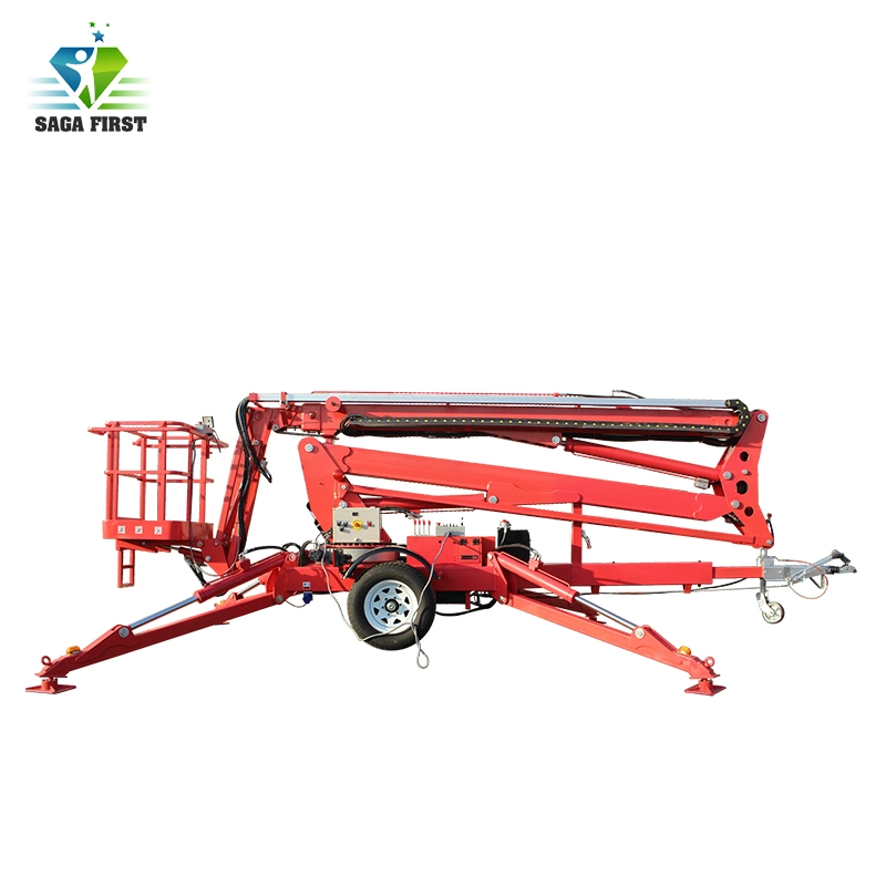 High End Mini Potable 18m Towable Spider Hydraulic Trailer Aerial Platform Wit Ce