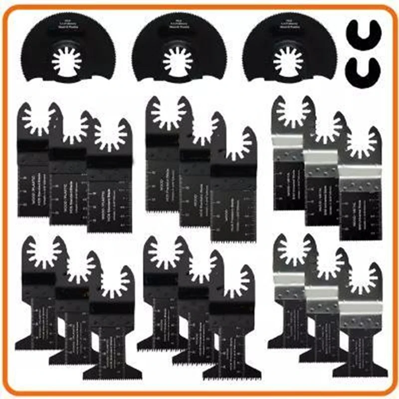 23 PCS Kit Semicircle Oscillating Multi-Tool Saw Blade Set