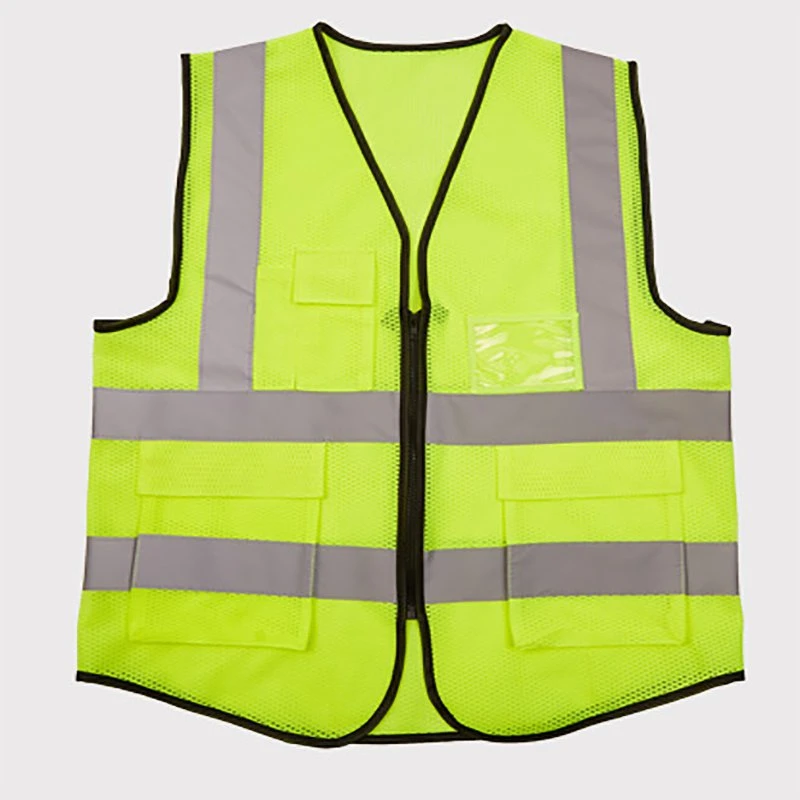 100 % polyester Veste de sécurité élevé de mens de sécurité réfléchissant personnalisé Hivis Vest Vêtements de travail