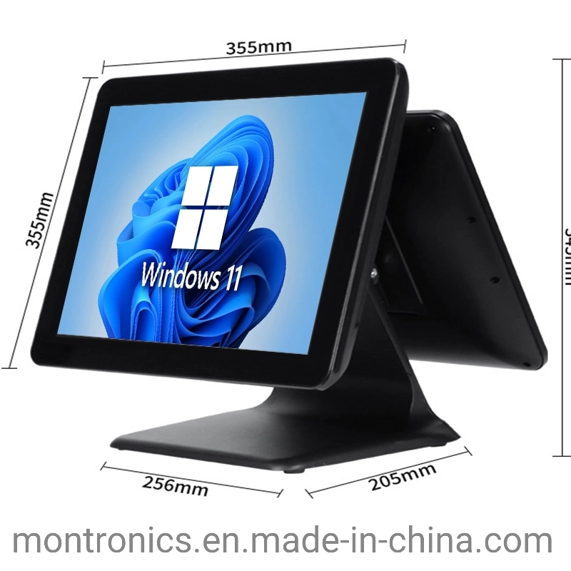 15-Inch LCD Capacitive Touch Screen Integrated PC Dual-Screen Capacitive Multi-Touch POS System Computer POS Terminal and Cash Register