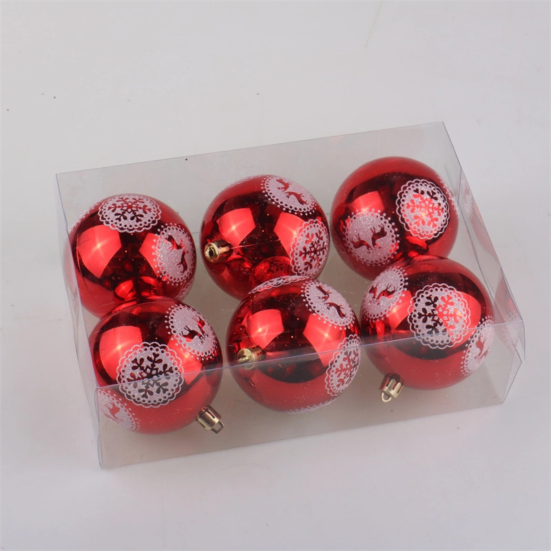 10cm Red Plastic Christmas Ball Ornaments Christmas Tree Decoration