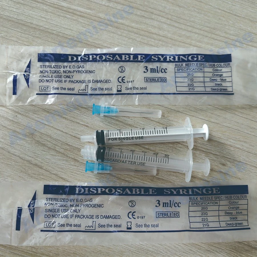 Disposable 3ml Syringe for Injections with Needle