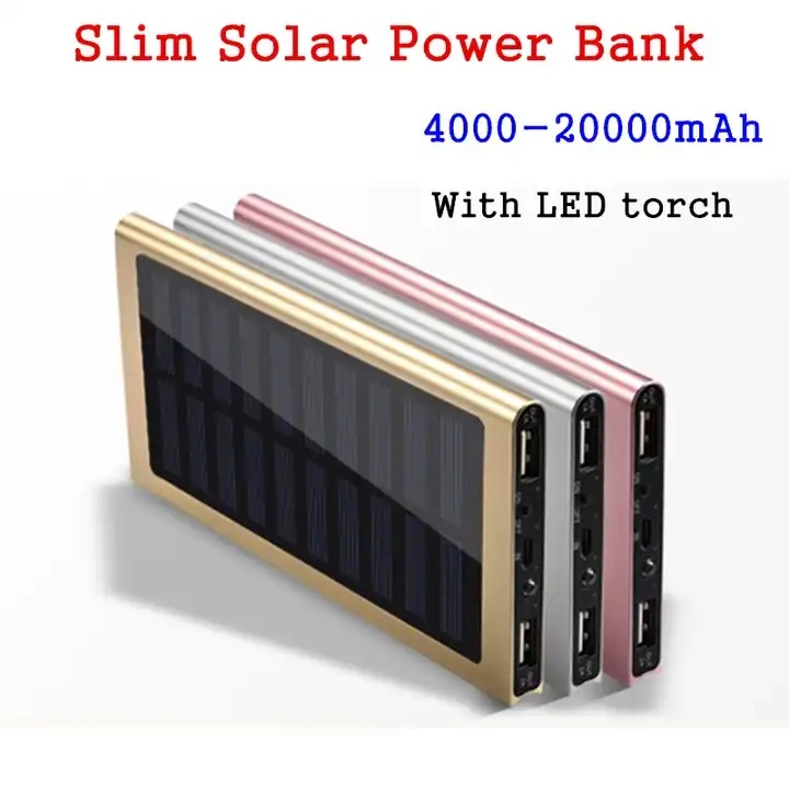 Ultra-Thin Aluminum Alloy Charging Bag 30000mAh USB Mobile Phone Solar Charger