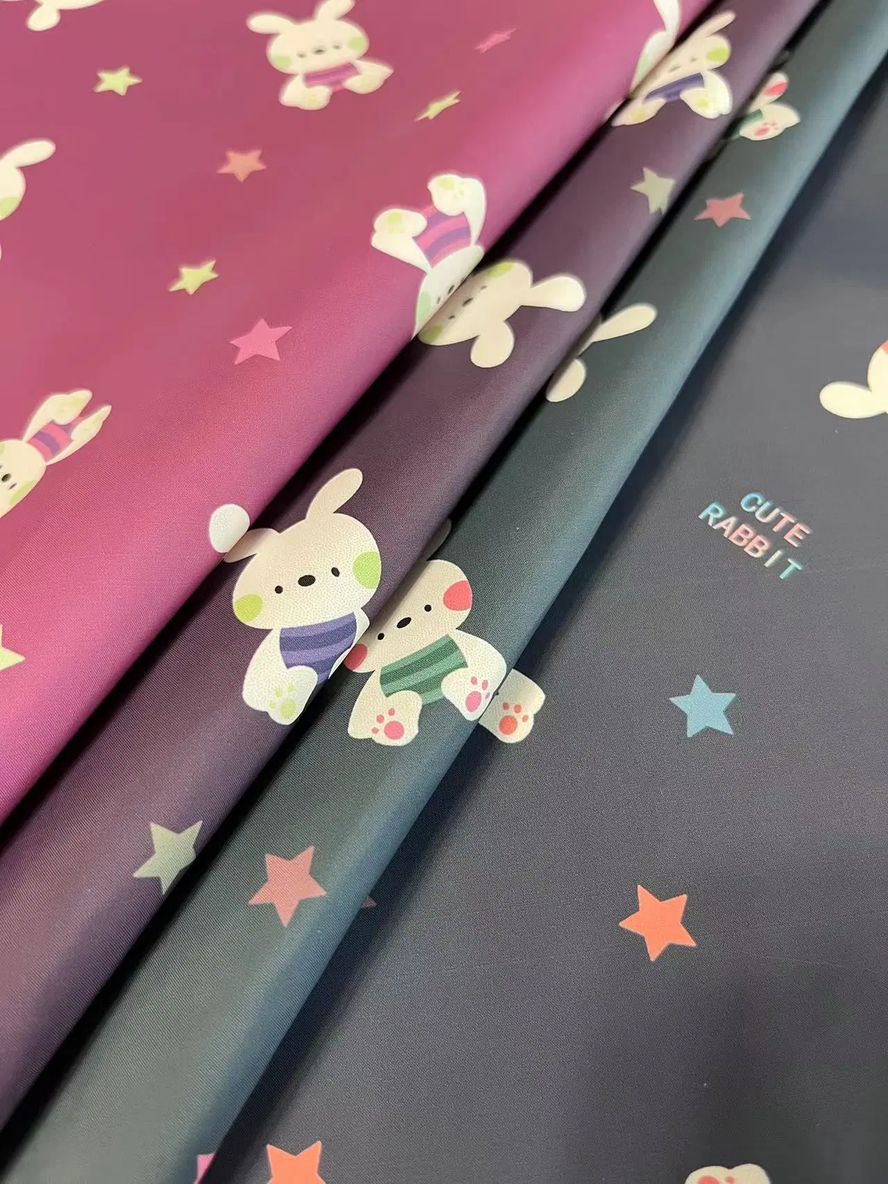 The Kawai Rabbits Digital Printed 100% Polyester Fabric