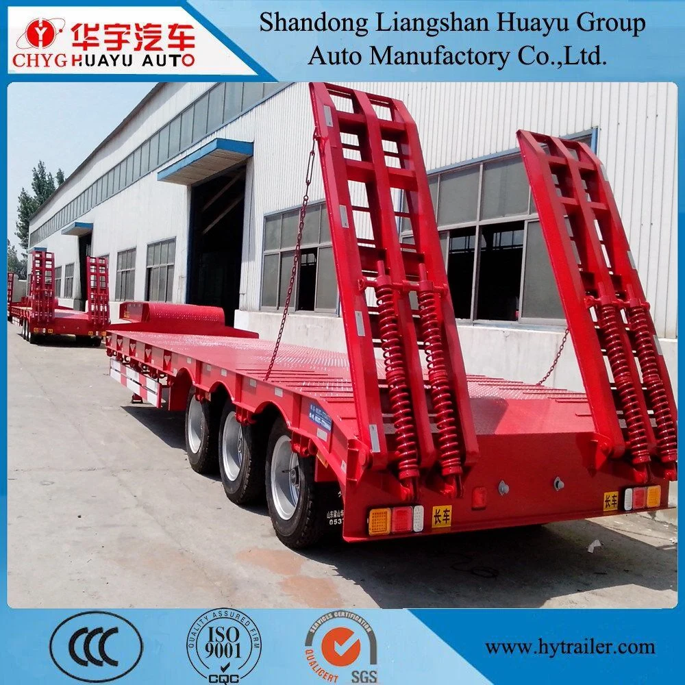 2/3/4 Axle Heavy Duty Low Loader Truck Head Semi Trailer for Heavy Equipment Excavator Transport