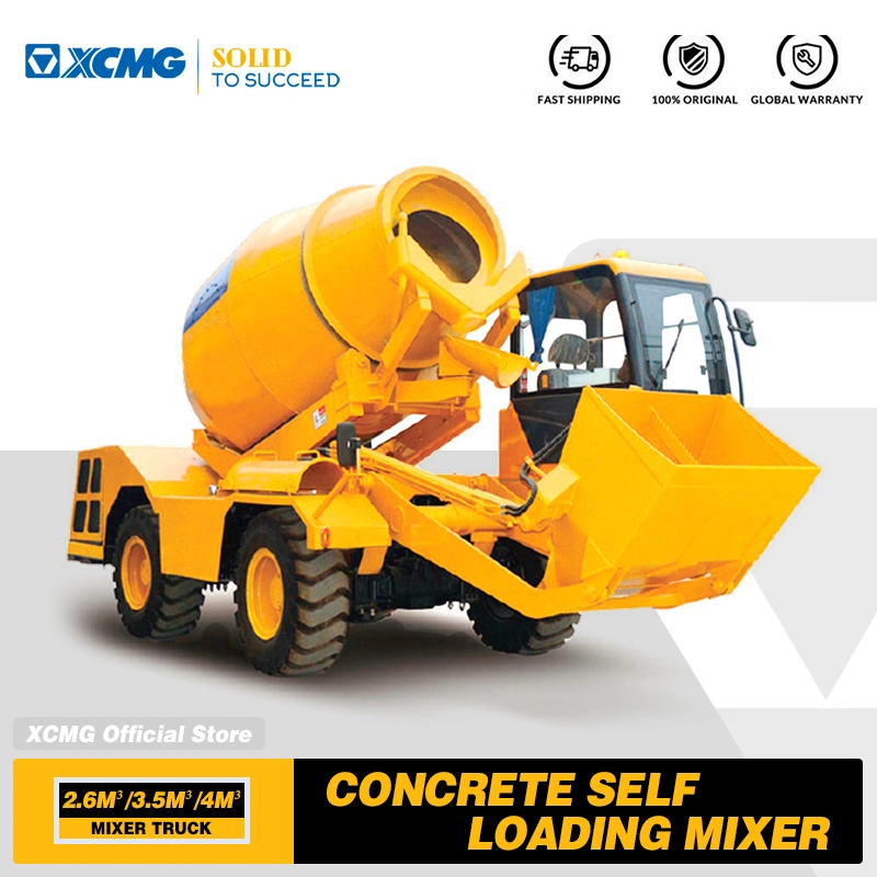 XCMG Official Manufacturer 2.6cubic 3cubic 4cubic Concrete Cement Mixer Machine Diesel Mini Small Self Loading Concrete Mixer Price for Sale