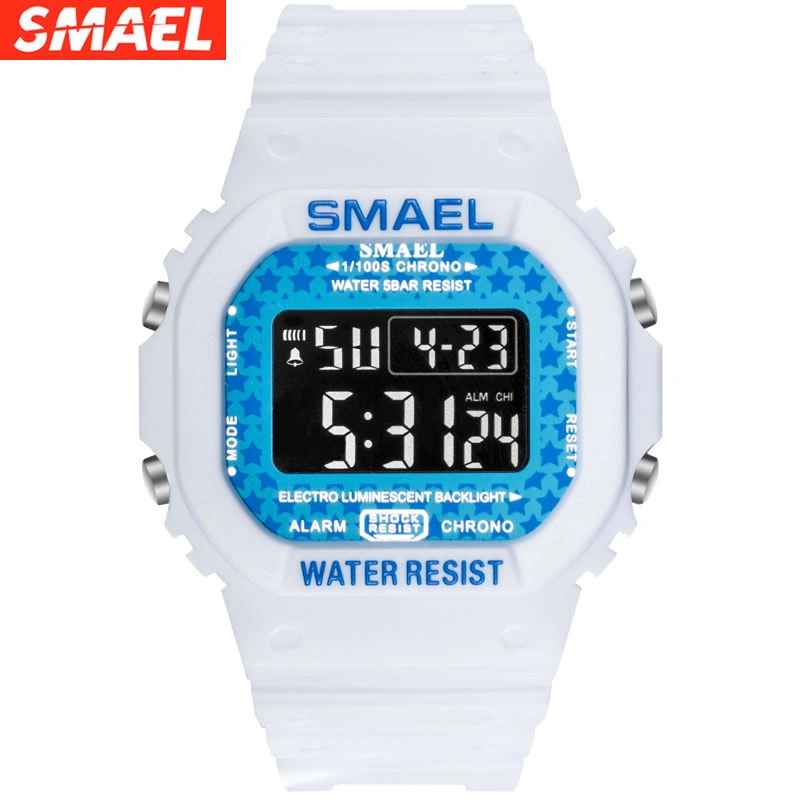 Factory Wholesale White and Blue Smael Watch Multifunctional Quartz Electronic Mens Watches