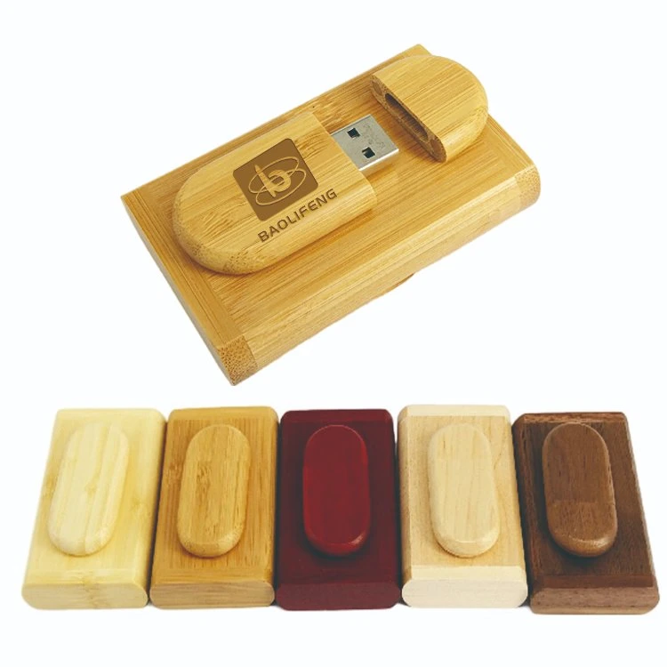 Oval Shaped Eco Wooden Bamboo Paper Material USB Flash Drive