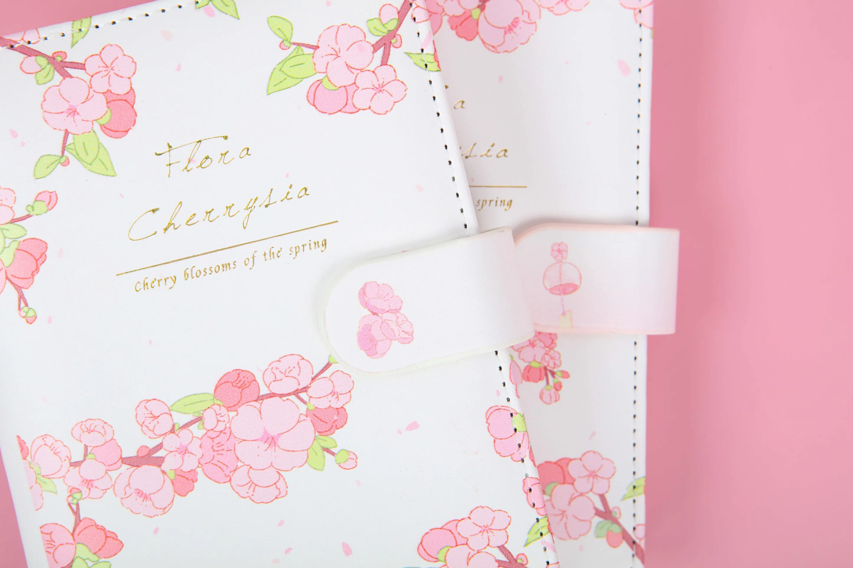 Romantic Cherry Blossoms PU Cover Notebooks