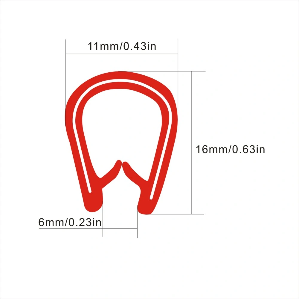 Tira de sellado de borde de revestimiento de caucho plástico de PVC en forma de U. Puerta de coche