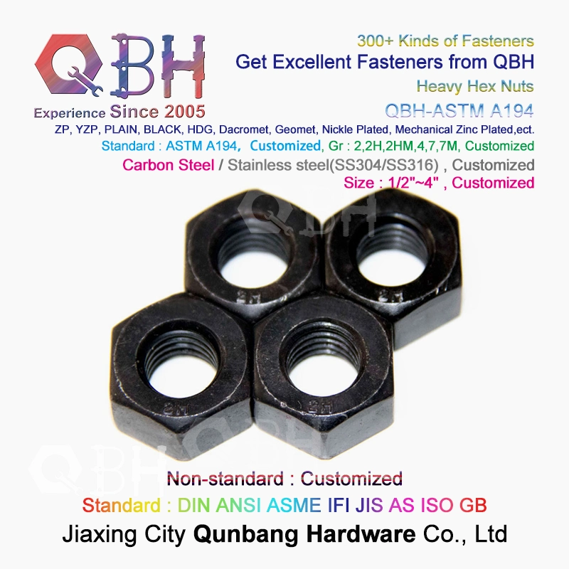 Qbh OEM A194 Steel Structure Bridge Workshop Platform Fabricated House Heavy Structural Roofing Frame Part Walkway & Floor Hexagon Hexagonal Hex Nut Accessories