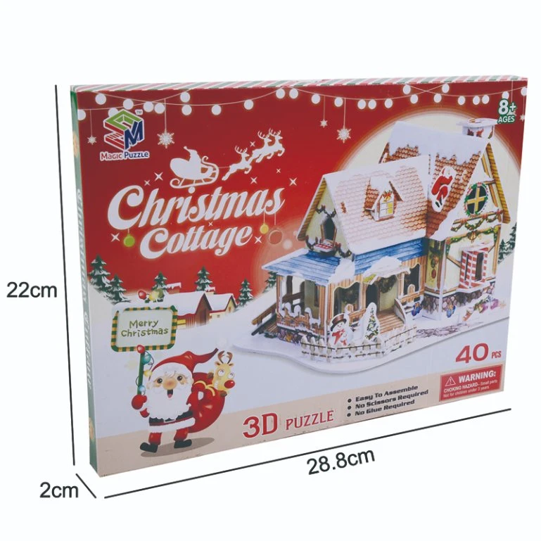 Hot Sales Xmas 3D Puzzle Famous Architecture Building Magic Rompecabezas 3D Toys Merry Christmas Gifts for Children