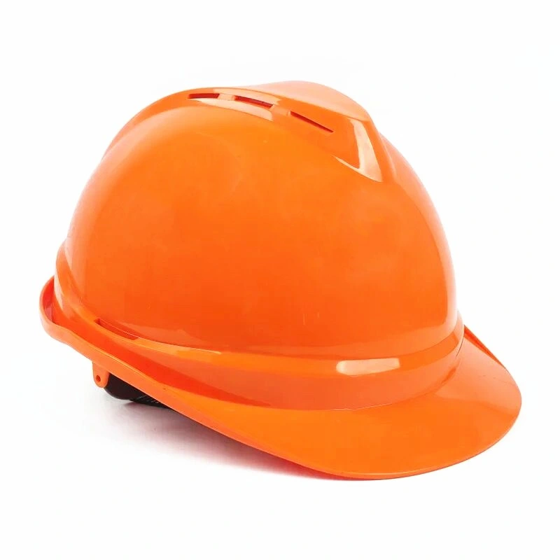 Cheap Peice HDPE Materials V Type Safety Helmet with Vent