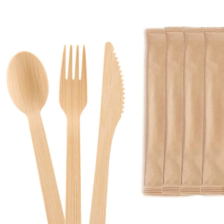 Compostable amidon de maïs biodégradable PLA ensembles de couverts en plastique jetable couteau cuillère fourchette avec serviette