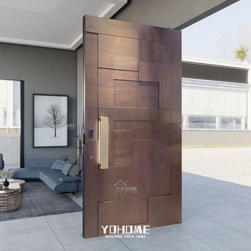 European Luxury Front Door for House External Villa Entry Door Wooden Entrance Door Modern Front Door Design Large Solid Wooden Pivot Door Modern Exterior Doors