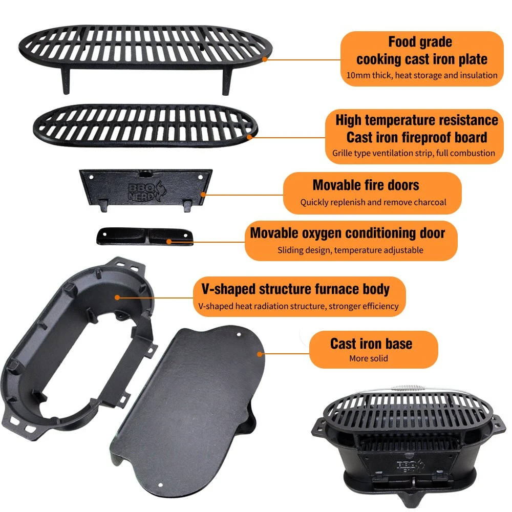 Cookwin al aire libre Camfogata fundición de hierro Charcoal Grill