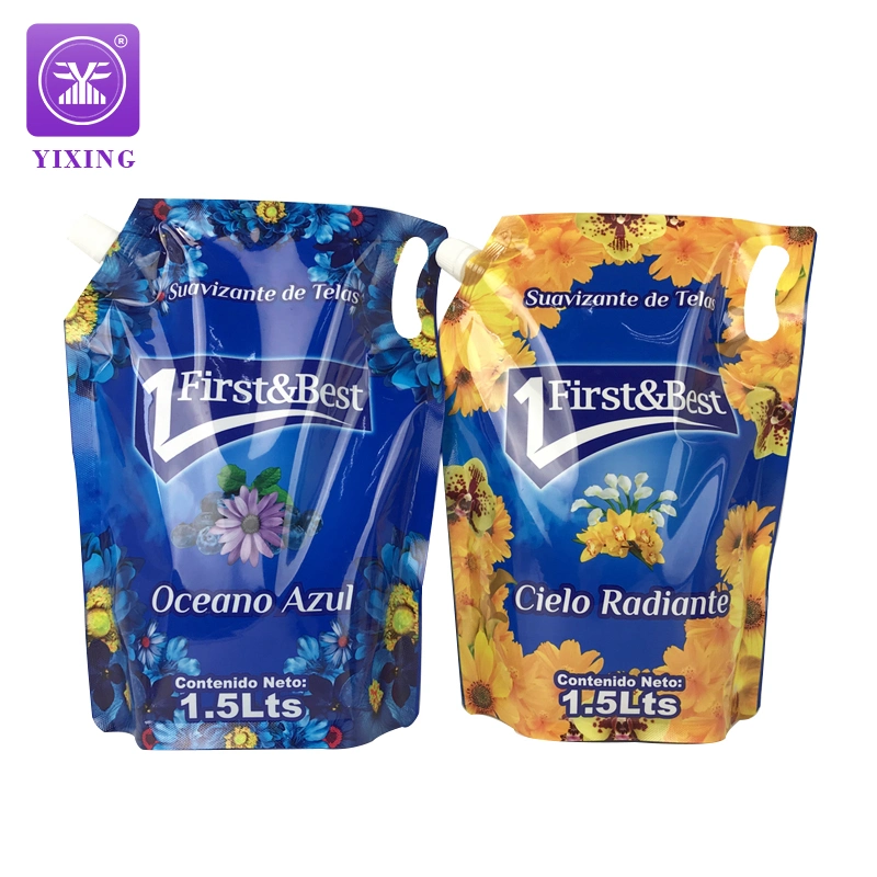 Pochette d'emballage de savon liquide en plastique personnalisée OEM/ODM Lessive détergents pour le lavage sacs d'écoulement