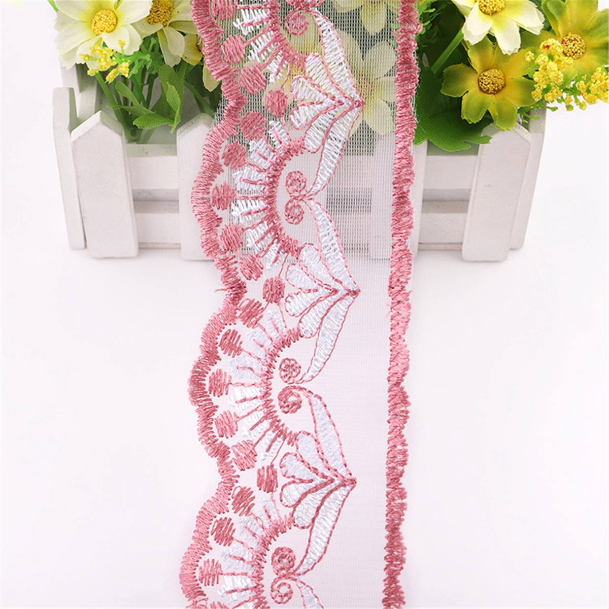 Mesh Cloth Bar Code Embroidery Lace Fabric Premium Water Soluble Lace Clothing Accessories