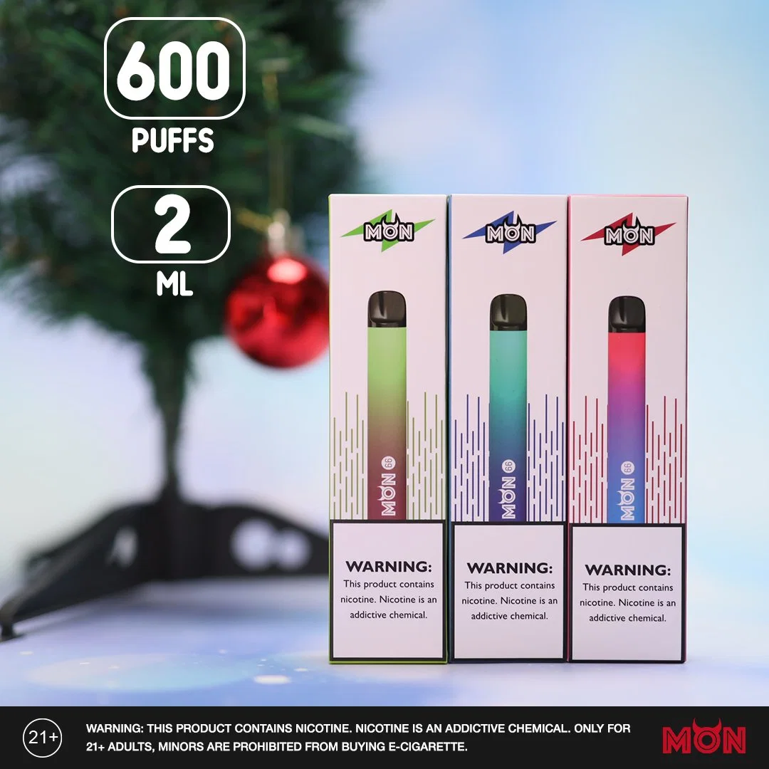 UE Wholesale desechable 2ml 600 Puffs 2% vacío VAPE Pen Cigarrillo electrónico con TPD CE Esma MHRA