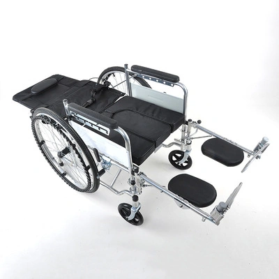 Manual de Rehabilitación médica silla de ruedas ligera Manual plegable Reclining silla de ruedas con Modo commode