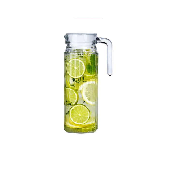 1 Litre Square Glass Juice Water Jug Set with Lid