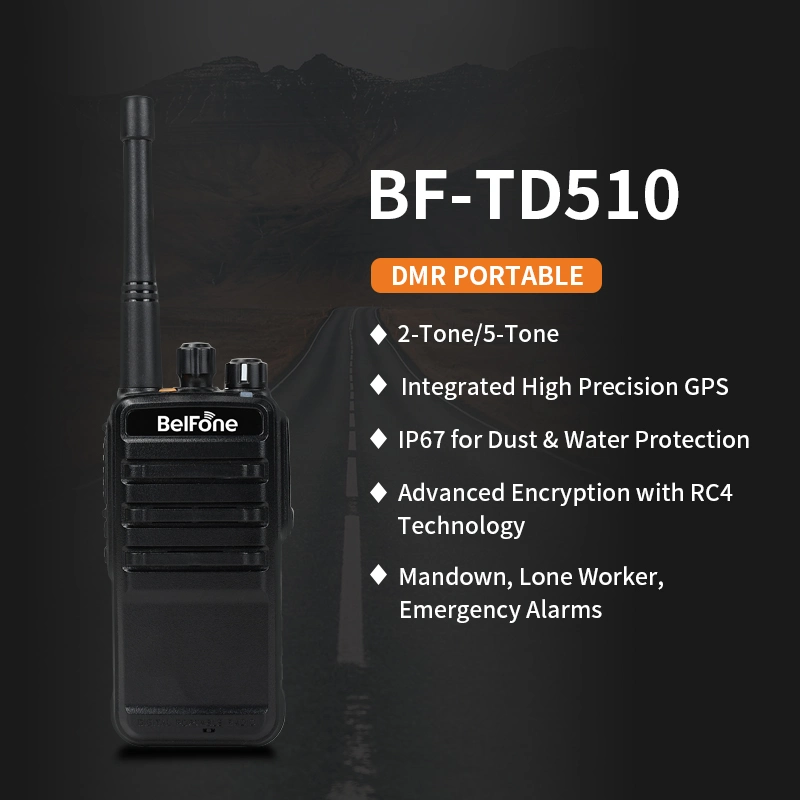 Belfone Bf-Td510 Cost Efficiency Dual Band Two Way Radio with GPS Dustproof IP67 for Critical Communication