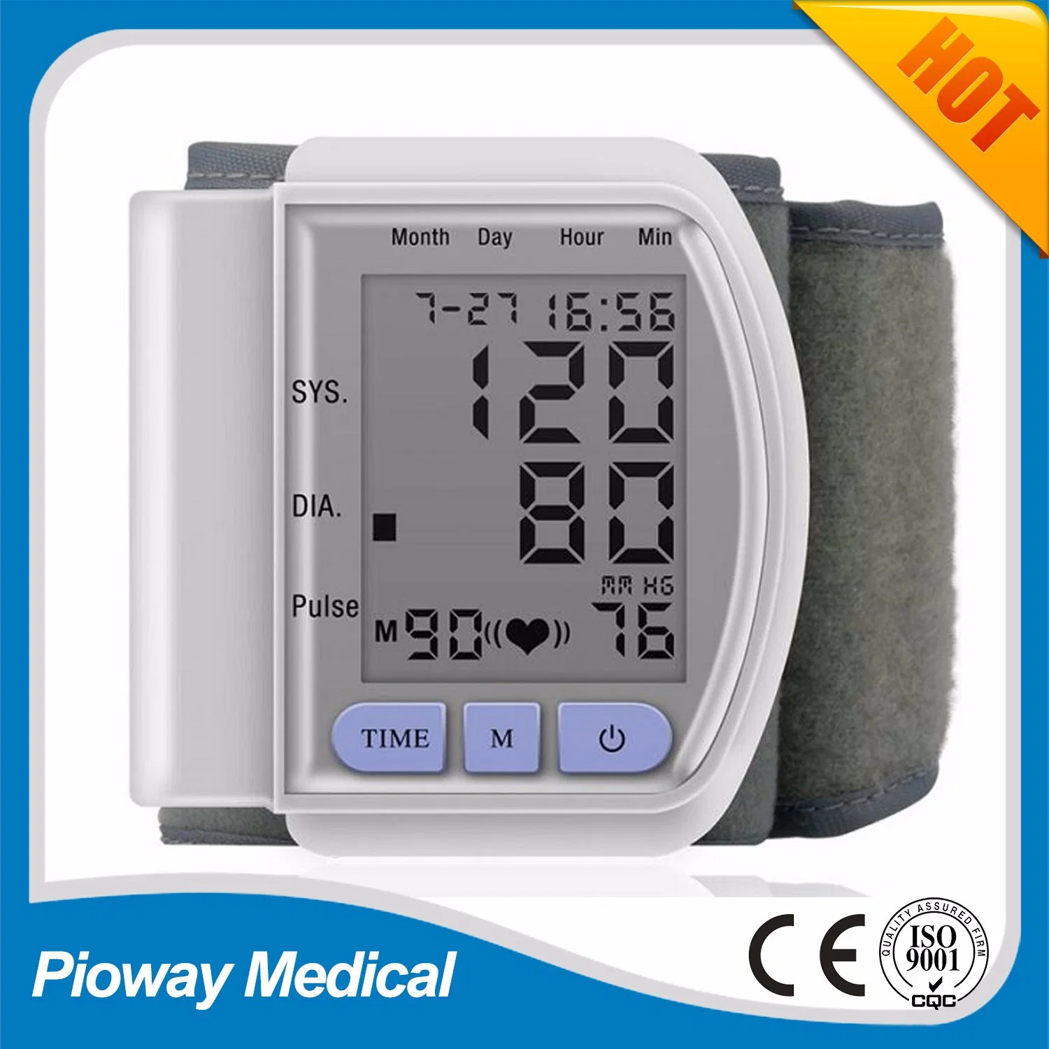 Electronic Wireless Wrist Blood Pressure Monitor Bpm CE Certificated (CK-102S)