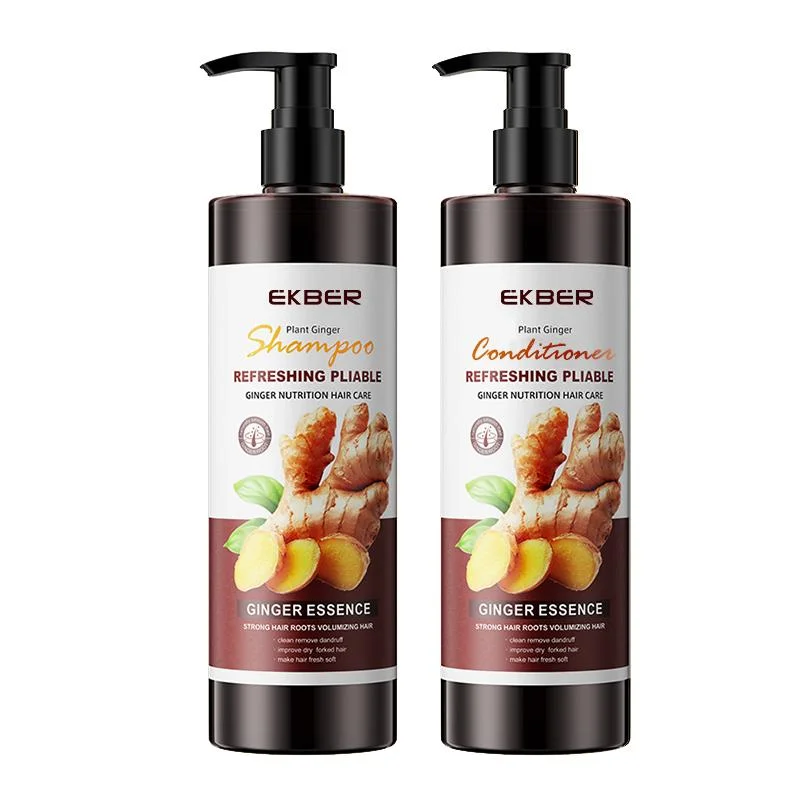 Fábrica al por mayor Precio Organico Anti-Hair Loss Champú y acondicionador de Cabello Care Ginger Shampoo Kits