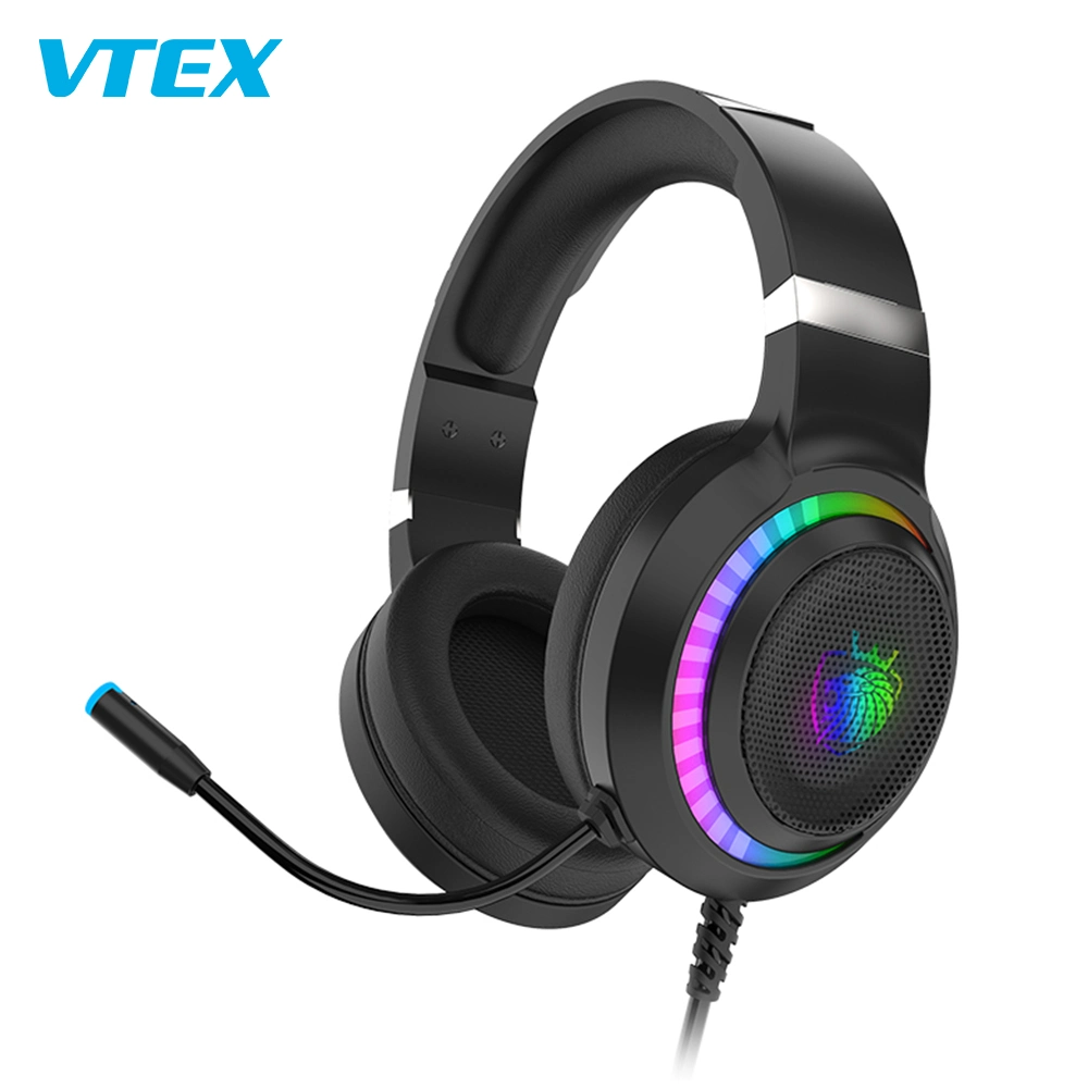 Novo computador USB Gamer auricular Cancelamento de ruído Studio RGB Lighting Auriculares para jogos