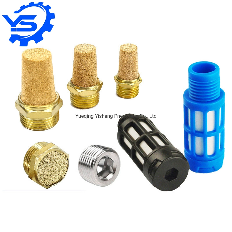 P-SL Air Silencer Plastic Exhaust Muffler Pneumatic 1/8 1/4 3/8 1/2 Male Thread Absorb Noise Filter Slip Lock for Misting Pump