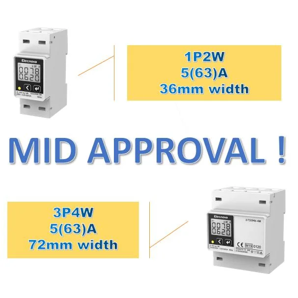 Trois de communication RS485 de la phase de l'électricité sur Rail DIN Kwh La consommation électrique Compteur d'énergie du moniteur