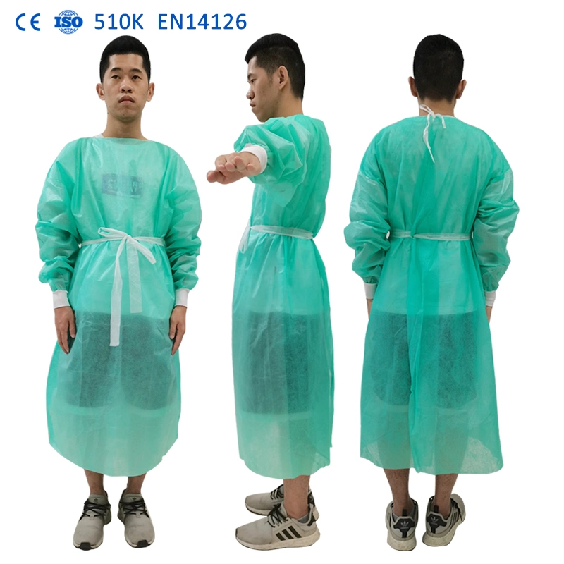 CE ISO SGS En13485 En13795 AAMI Blood-Proof Disposable Gown & Visitor Coat Used in Chemical/Electronic/Food Industries, Workshop Disposable Isolation Gwon