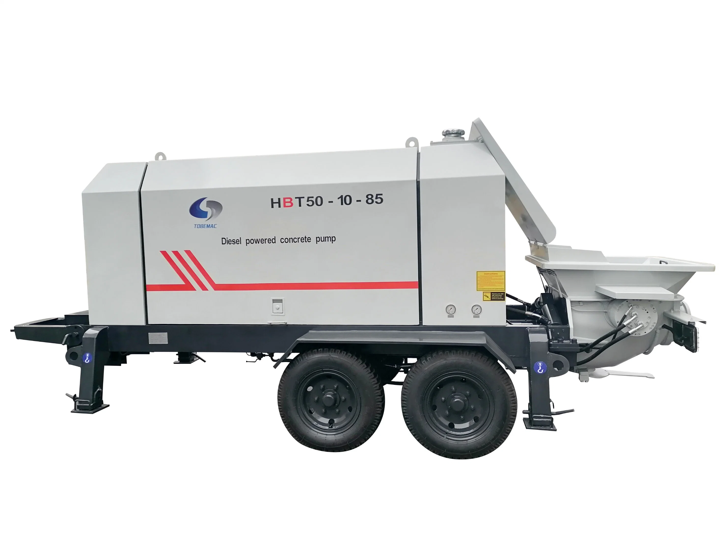 High Quality 40m3/H 50m3/H 80m3/H 90m3/H Diesel Concrete Pump with Mixer