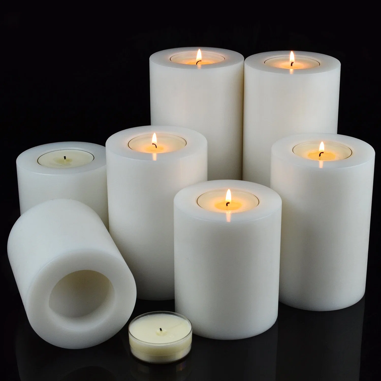 White Resin Modern Candle Holders for Decor