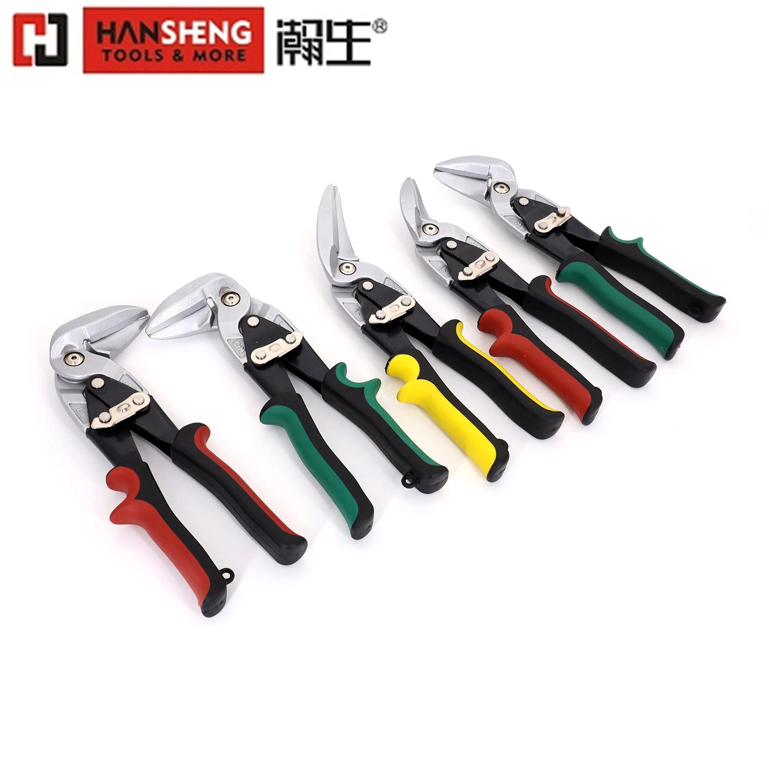 Professionelle Handwerkzeuge aus Kohlenstoffstahl, Cr-V, Cr-Mo, Matt-Finish, vernickelt, TPR-Griff, gerade, rechts und links, robuste Ausführung, Aviation Snips