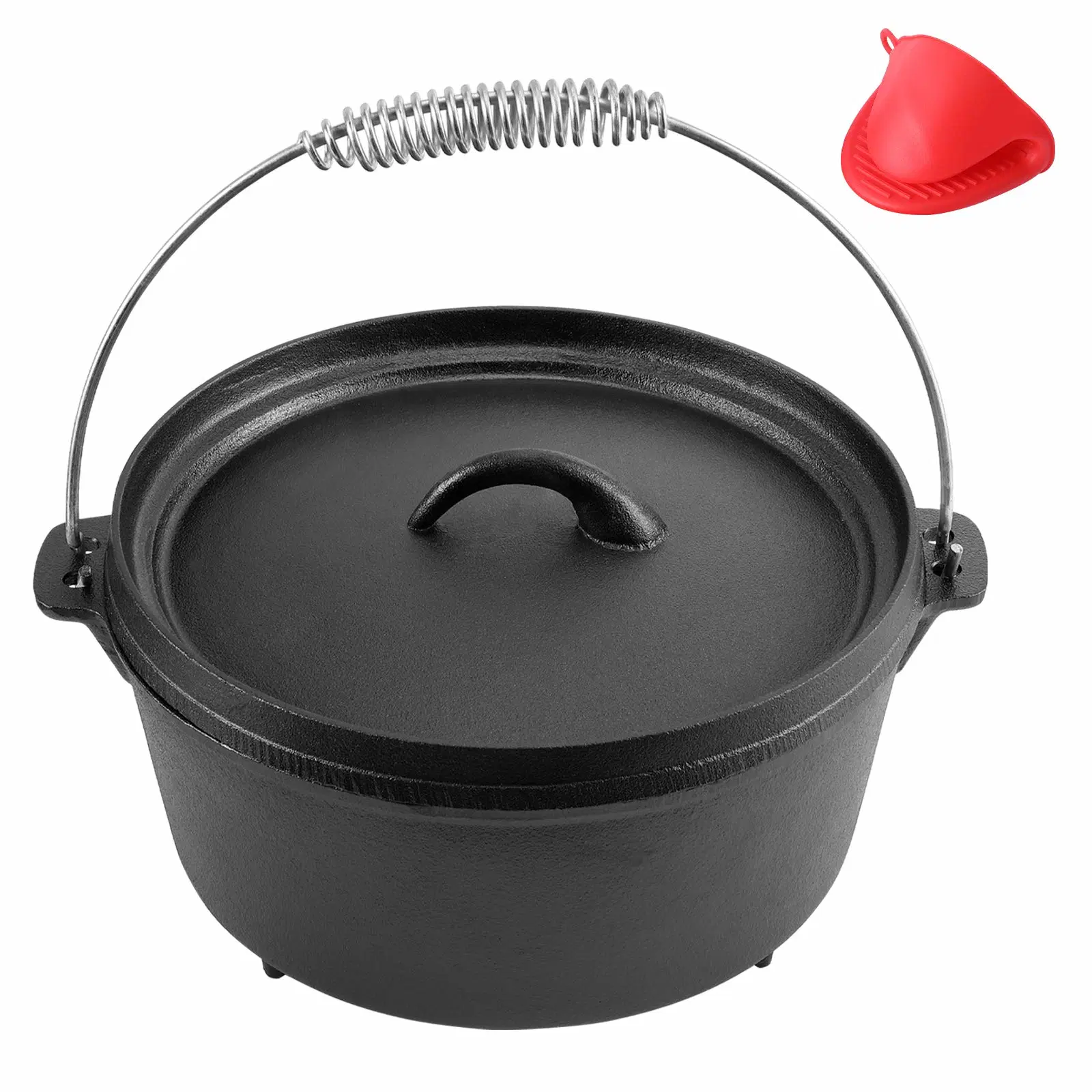 Große Größe Gusseisen Outdoor Topf BBQ Dutch Oven Camping Feuertopf mit 3 Beinen Camping Kochgeschirr