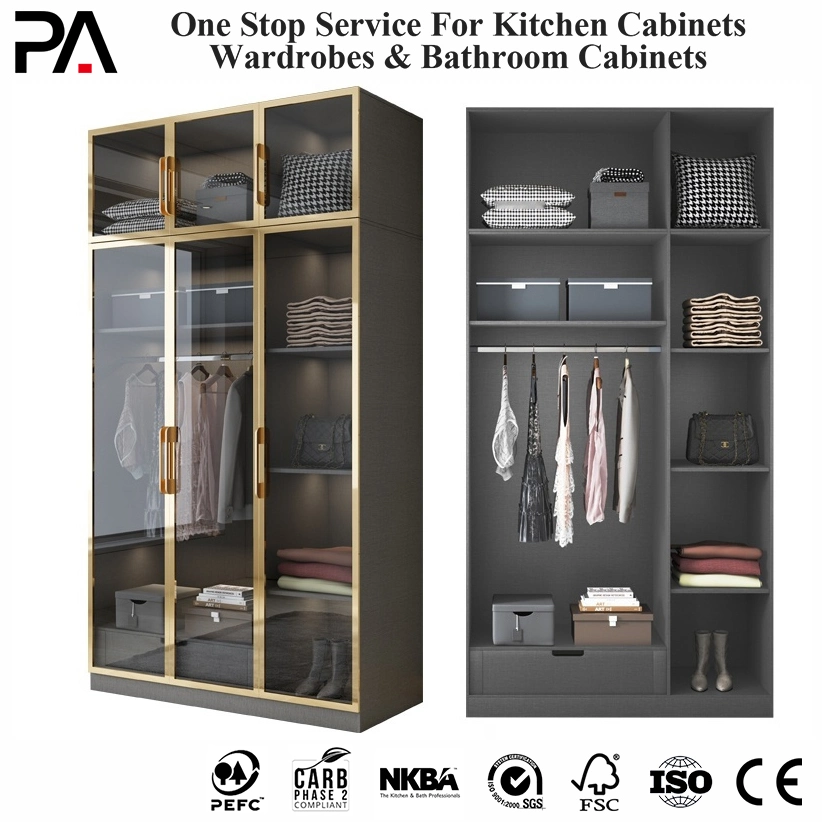 PA Wholesale/Supplier Custom Bedroom Furniture Wooden Modular Modern Walk in Closet Design Bedroom Wardrobe