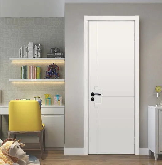 Light Color Interior Flat Wooden Partition Swing Doors Entry Bedroom Flush Doors