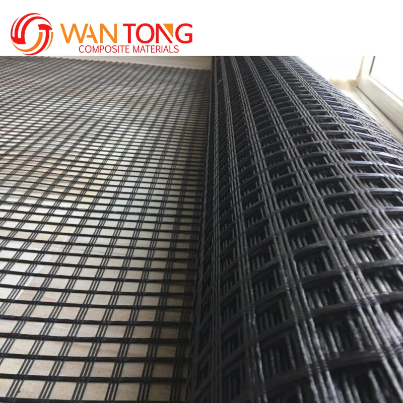 120kn/M Biaxial Warp Knitting Polyester Geogrid Roll Pet Geogrid for Driveway