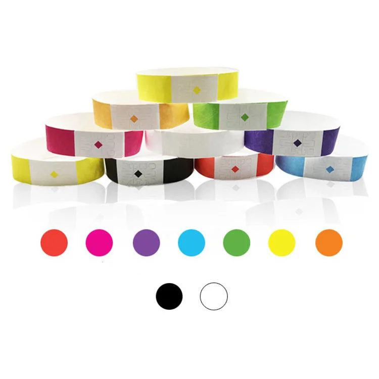 Reusable NFC Paper Wristband 13.56MHz Printable Custom Qr Code DuPont Paper Wristband