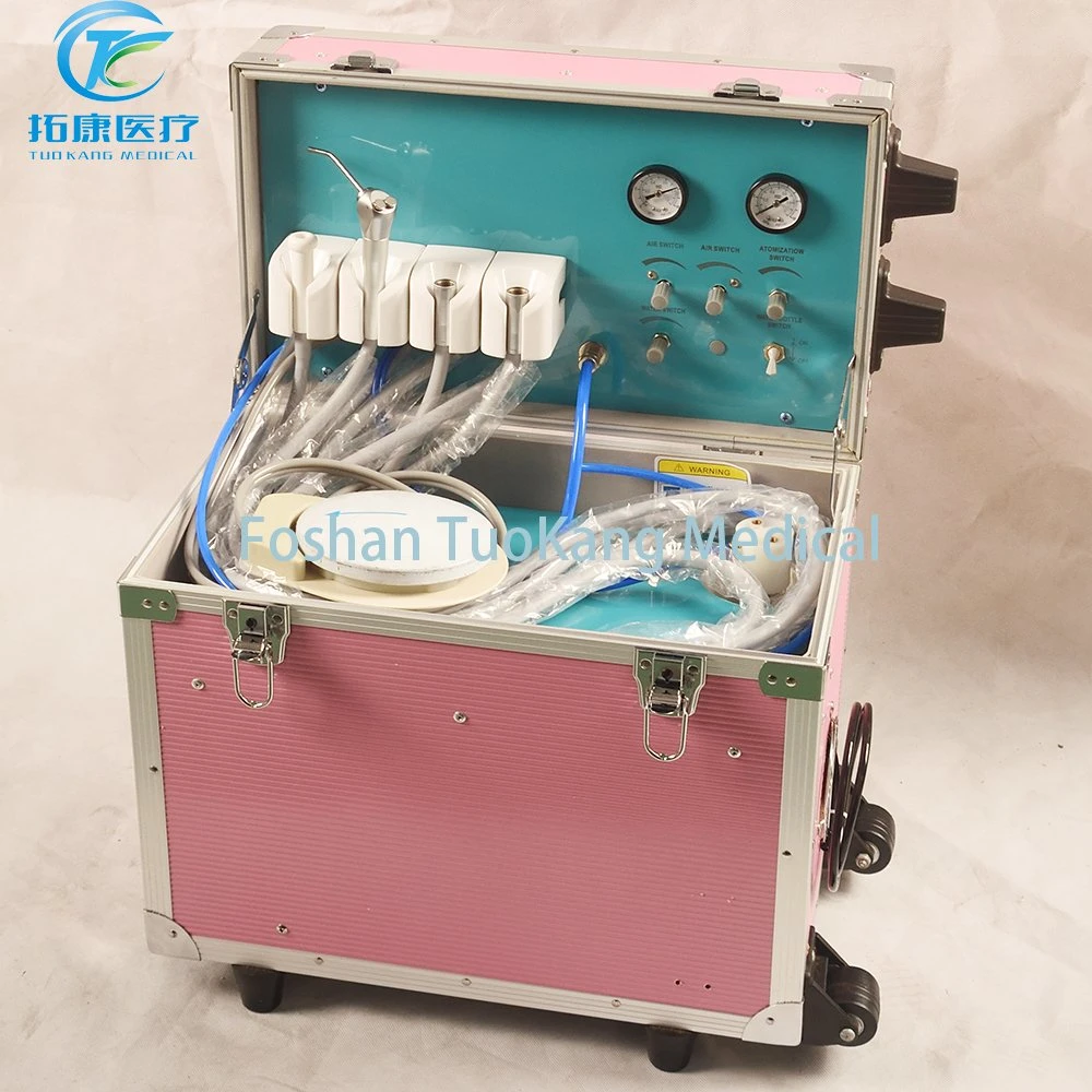 Portable Mobile Dental Turbine Unit Built-in Storage Tanks + Air Compressor