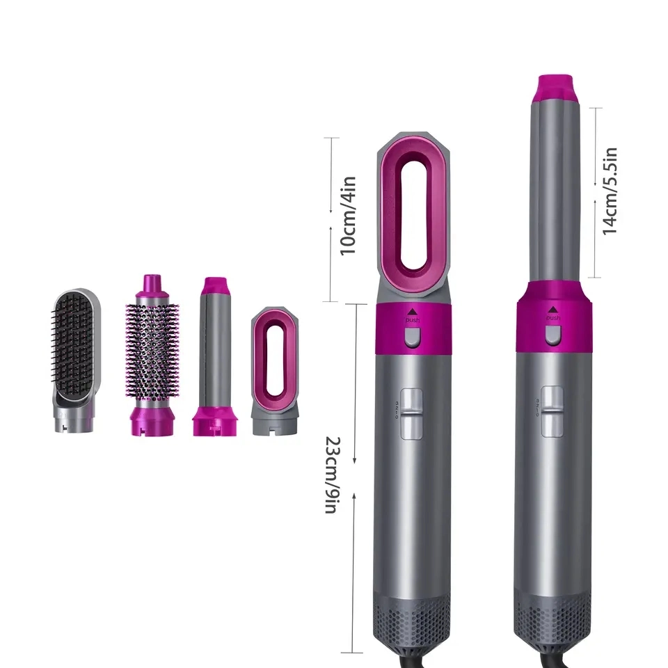 2023 New 5-in-1 Hair Styling Tool Set with Straightener, Curler, Hot Air Brush, Blow Dryer, and 1000W Hair Dryer Brush