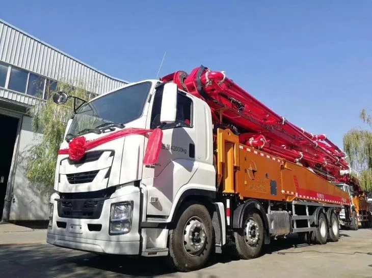 La marca japonesa de la bomba de hormigón de Giga carretilla China 4 62m del eje de la pluma de la carretilla de la bomba de hormigón hidráulico